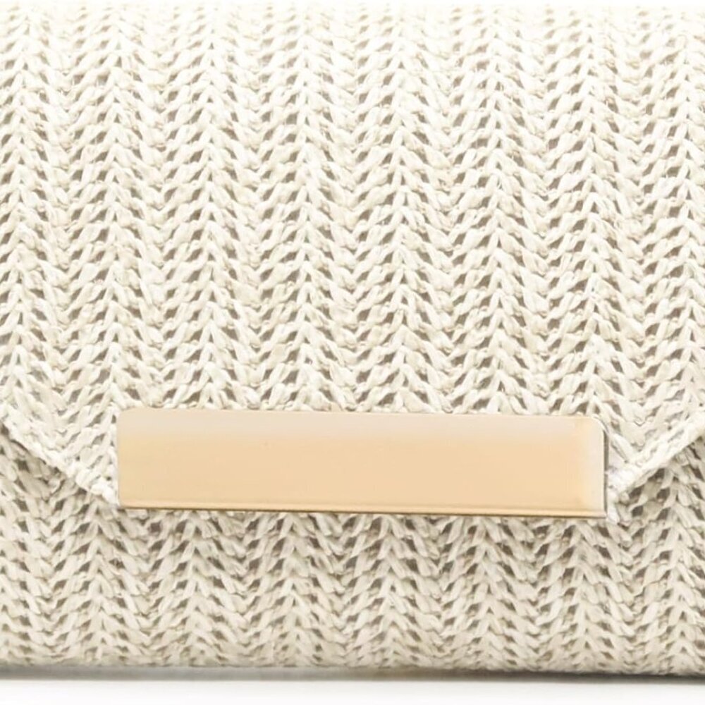 Straw Clutch Purse Women Summer Woven Crossbody Beach Vacation All-Match
